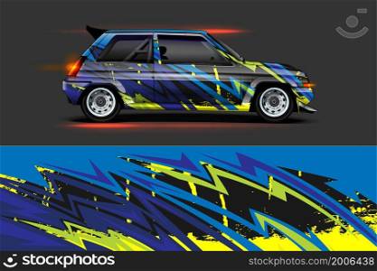 Car decal, Truck and cargo van design vector. Graphic abstract stripe racing background kit designs for wrap vehicle, race car, rally, adventure and livery