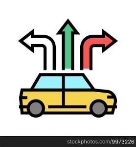 car directions color icon vector. car directions sign. isolated symbol illustration. car directions color icon vector illustration