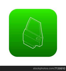 Car door icon green vector isolated on white background. Car door icon green vector