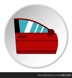 Car door icon in flat circle isolated vector illustration for web. Car door icon circle