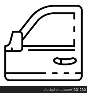 Car door icon. Outline car door vector icon for web design isolated on white background. Car door icon, outline style