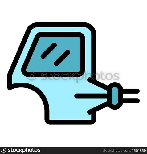 Car door spray icon outline vector. Auto service. Paint gun color flat. Car door spray icon vector flat