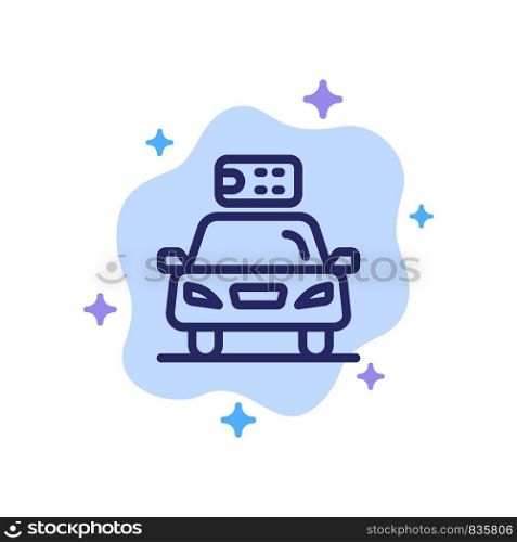 Car, Ecology, Electric, Energy, Power Blue Icon on Abstract Cloud Background