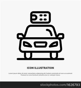 Car, Ecology, Electric, Energy, Power Line Icon Vector