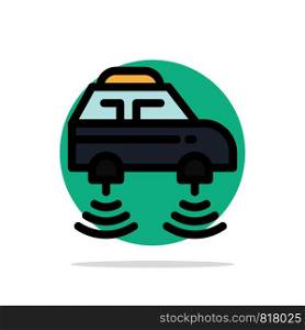 Car, Electric, Network, Smart, wifi Abstract Circle Background Flat color Icon