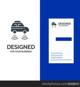 Car, Electric, Network, Smart, wifi Grey Logo Design and Business Card Template