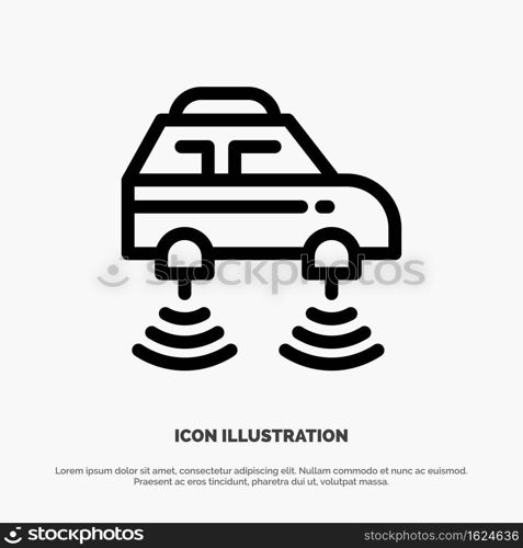 Car, Electric, Network, Smart, wifi Line Icon Vector