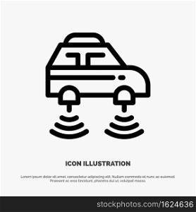 Car, Electric, Network, Smart, wifi Line Icon Vector