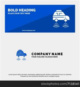 Car, Electric, Network, Smart, wifi SOlid Icon Website Banner and Business Logo Template