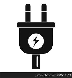 Car electric plug icon. Simple illustration of car electric plug vector icon for web design isolated on white background. Car electric plug icon, simple style