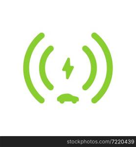 Car electric station icon. Vehicle energy power, green sign in vector flat style.