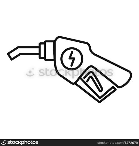 Car electrical charging icon. Outline car electrical charging vector icon for web design isolated on white background. Car electrical charging icon, outline style