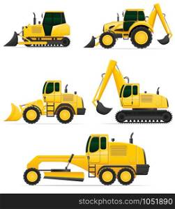 car equipment for construction work vector illustration isolated on white background