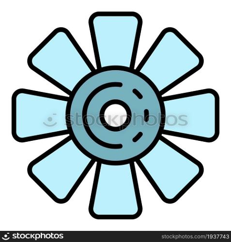 Car fan icon. Outline car fan vector icon color flat isolated. Car fan icon color outline vector