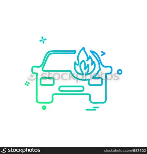 Car fire icon design vector