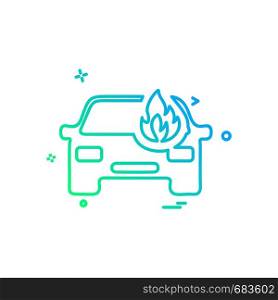 Car fire icon design vector