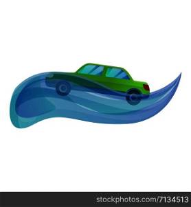 Car flood disaster icon. Cartoon of car flood disaster vector icon for web design isolated on white background. Car flood disaster icon, cartoon style