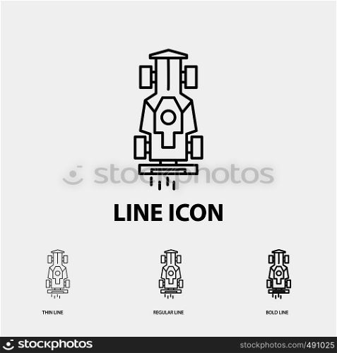 Car, formula, game, racing, speed Icon in Thin, Regular and Bold Line Style. Vector illustration. Vector EPS10 Abstract Template background