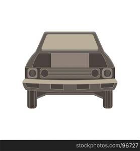 Car front flat vector view illustration vehicle icon isolated auto automobile automotive black family design