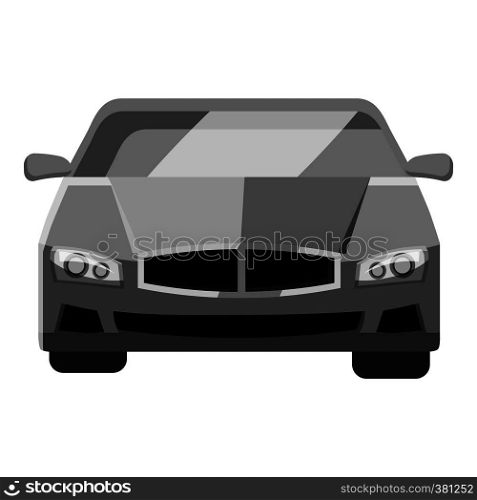 Car front view icon. Gray monochrome illustration of car vector icon for web design. Car front view icon, gray monochrome style