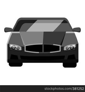 Car front view icon. Gray monochrome illustration of car vector icon for web design. Car front view icon, gray monochrome style