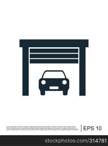 Car garage icon, sign icon, vector illustration. Car garage symbol