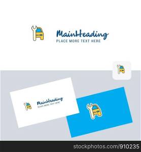 Car garage vector logotype with business card template. Elegant corporate identity. - Vector