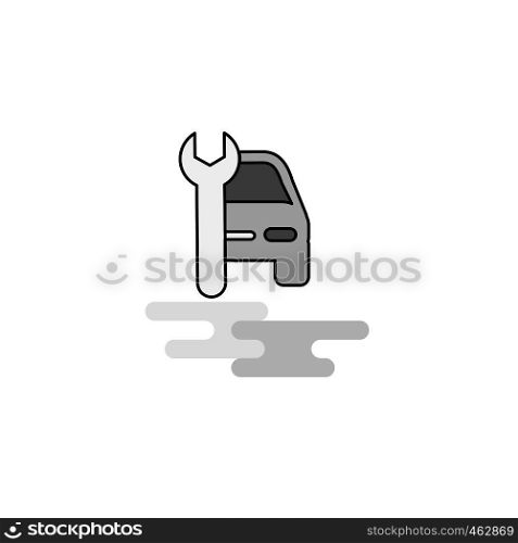 Car garage Web Icon. Flat Line Filled Gray Icon Vector