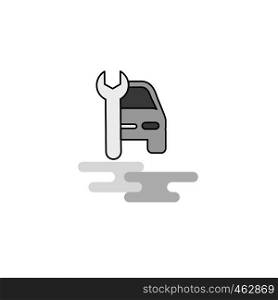 Car garage Web Icon. Flat Line Filled Gray Icon Vector