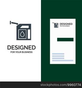 Car, Gas, Petrol, Station Grey Logo Design and Business Card Template