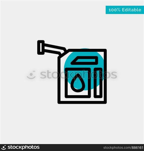 Car, Gas, Petrol, Station turquoise highlight circle point Vector icon