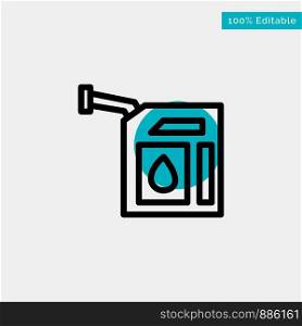 Car, Gas, Petrol, Station turquoise highlight circle point Vector icon