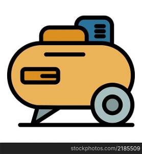 Car gasoline compressor icon. Outline car gasoline compressor vector icon color flat isolated. Car gasoline compressor icon color outline vector