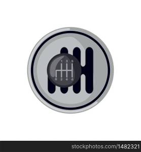 Car gearbox icon in flat style isolated on white background. Vector illustration.. Car gearbox icon in flat style isolated on white background.