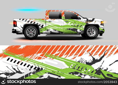 Car Graphic designs. shattered glass with grunge background vector concept for vinyl Wrap and Vehicle branding