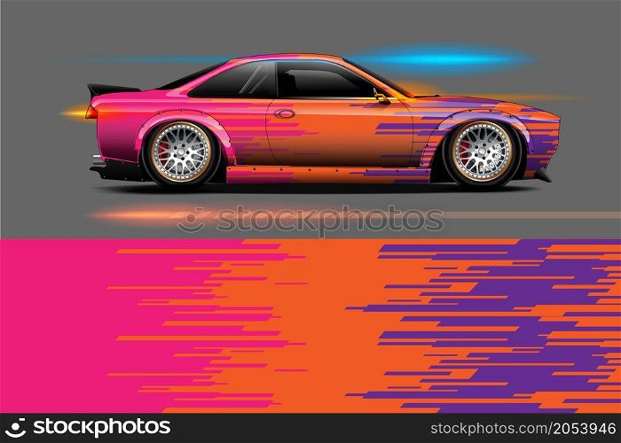Car Graphic designs. shattered glass with grunge background vector concept for vinyl Wrap and Vehicle branding