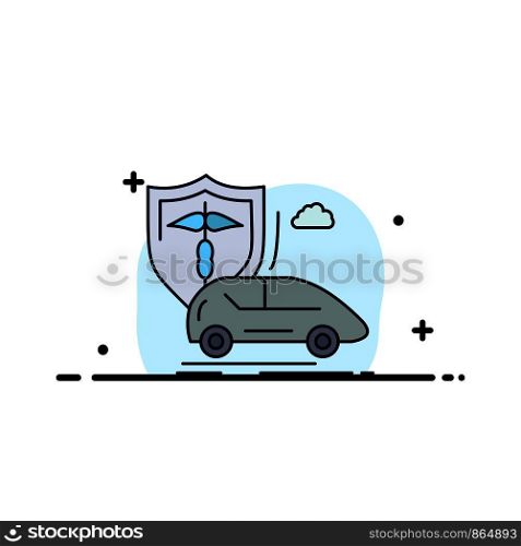 car, hand, insurance, transport, safety Flat Color Icon Vector