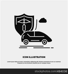 car, hand, insurance, transport, safety Icon. glyph vector gray symbol for UI and UX, website or mobile application. Vector EPS10 Abstract Template background