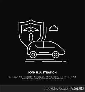 car, hand, insurance, transport, safety Icon. Line vector symbol for UI and UX, website or mobile application. Vector EPS10 Abstract Template background
