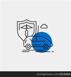 car, hand, insurance, transport, safety Line Icon. Vector EPS10 Abstract Template background