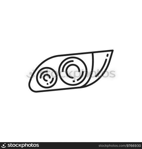 Car headl&vector thin line icon. Automotive parts and vehicle headlight symbol. Headlight line icon, car headl&automotive part