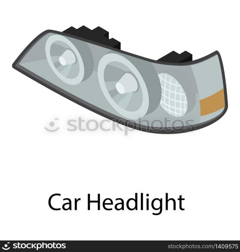 Car headlight icon. Isometric of car headlight vector icon for web design isolated on white background. Car headlight icon, isometric style