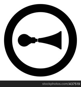 Car horn Klaxon vintage style Car single tube air horn Hooter Car whistle Siren Buzzer icon in circle round black color vector illustration flat style simple image. Car horn Klaxon vintage style Car single tube air horn Hooter Car whistle Siren Buzzer icon in circle round black color vector illustration flat style image