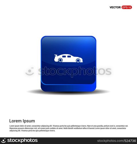 Car Icon - 3d Blue Button.