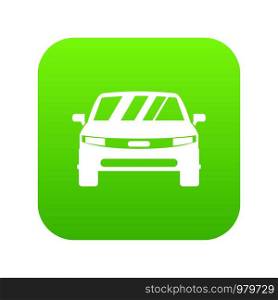 Car icon digital green for any design isolated on white vector illustration. Car icon digital green