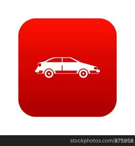 Car icon digital red for any design isolated on white vector illustration. Car icon digital red