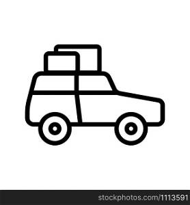 Car icon vector. A thin line sign. Isolated contour symbol illustration. Car icon vector. Isolated contour symbol illustration