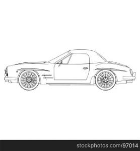 Car icon vector outline illustration silhouette auto symbol line isolated