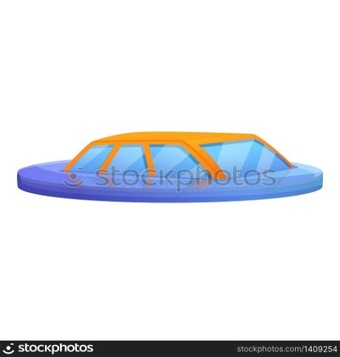 Car in flood icon. Cartoon of car in flood vector icon for web design isolated on white background. Car in flood icon, cartoon style