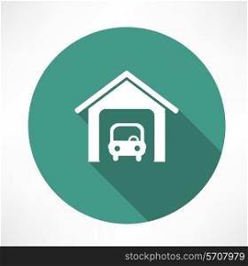 car in the garage icon Flat modern style vector illustration